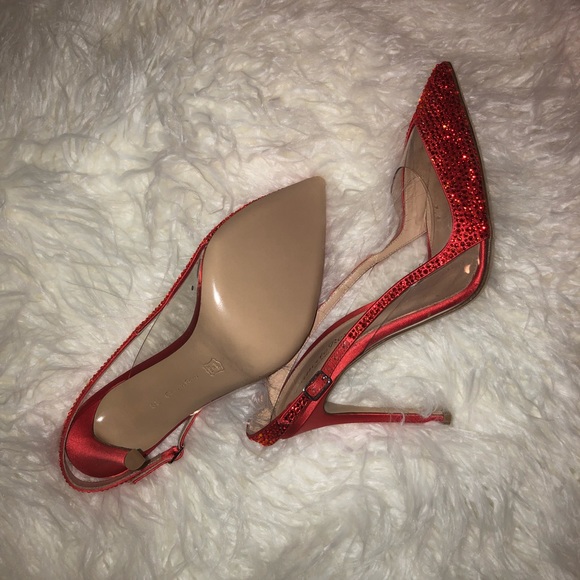 GIANVITO ROSSI Embellished satin & PVC Sling-backs - Picture 5 of 6